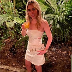 Zara white cut out dress